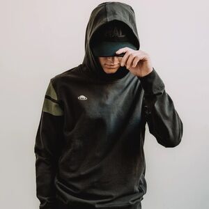 Higgins cap stripe hoodie blue graphite/caper